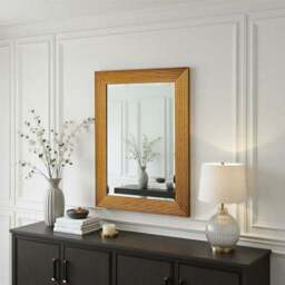 Yearn Wave Framed Bevelled Rectangle Wall Mirror - thumbnail 3