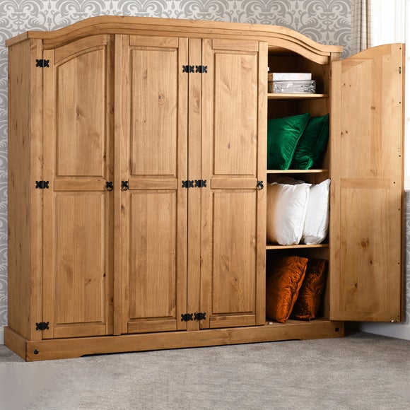 Corona 4 Door Wardrobe, Pine - image 1