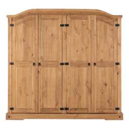 Corona 4 Door Wardrobe, Pine - thumbnail 3
