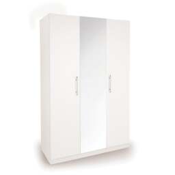 Acton Triple Wardrobe, White & Mirrored - thumbnail 1
