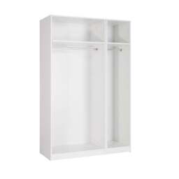 Acton Triple Wardrobe, White & Mirrored - thumbnail 2