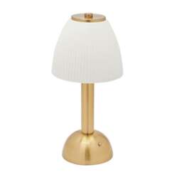 Hestia White Rechargeable Colour Changing LED Touch Table Lamp with Bronze Base - thumbnail 1