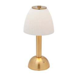 Hestia White Rechargeable Colour Changing LED Touch Table Lamp with Bronze Base - thumbnail 2