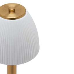 Hestia White Rechargeable Colour Changing LED Touch Table Lamp with Bronze Base - thumbnail 6