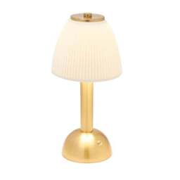 Hestia White Rechargeable Colour Changing LED Touch Table Lamp with Bronze Base - thumbnail 4