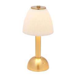Hestia White Rechargeable Colour Changing LED Touch Table Lamp with Bronze Base - thumbnail 3