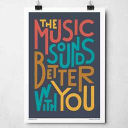 Sketchbook Design The Music Sounds Better With You Framed Print - thumbnail 1