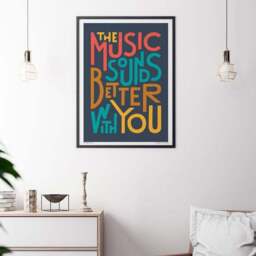 Sketchbook Design The Music Sounds Better With You Framed Print - thumbnail 2