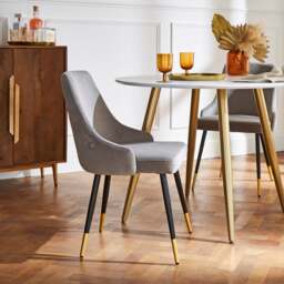 Ariana Set of 2 Dining Chairs, Velvet - thumbnail 1