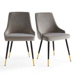 Ariana Set of 2 Dining Chairs, Velvet - thumbnail 5