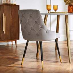 Ariana Set of 2 Dining Chairs, Velvet - thumbnail 2