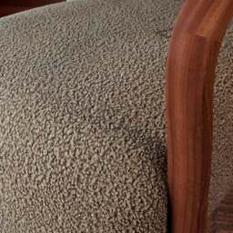 Clara Fluffy Sherpa Wooden Arm Accent Chair - thumbnail 4