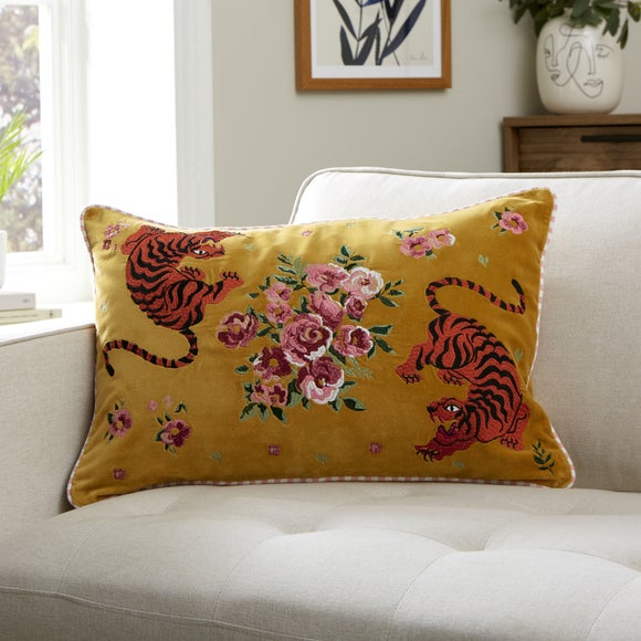 Cotton Velvet Tiger Cushion - image 1