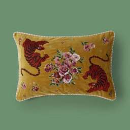 Cotton Velvet Tiger Cushion - thumbnail 3