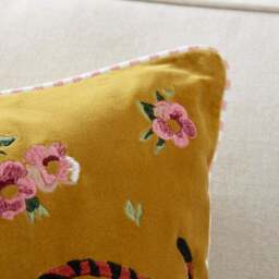 Cotton Velvet Tiger Cushion - thumbnail 2