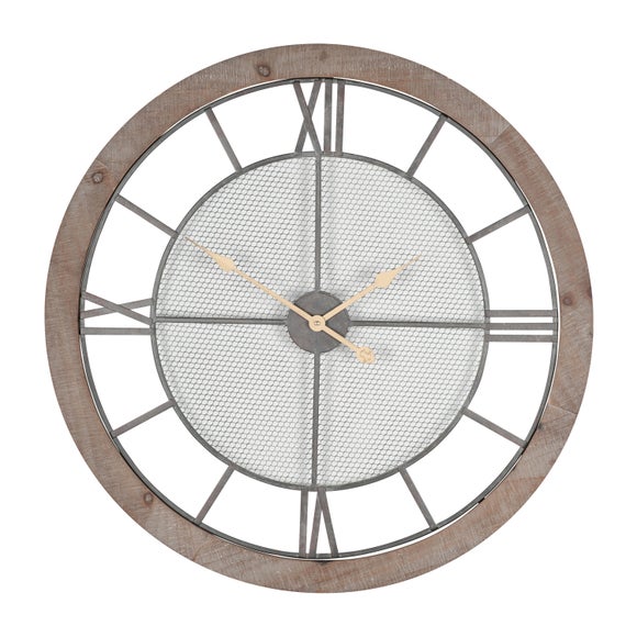 Natural Wood & Metal Wall Clock - image 1