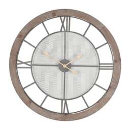 Natural Wood & Metal Wall Clock