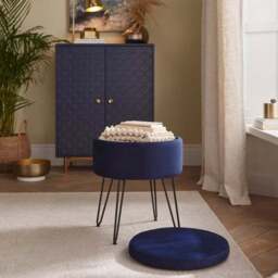 Avery Velvet Storage Footstool - thumbnail 3