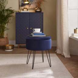 Avery Velvet Storage Footstool - thumbnail 2