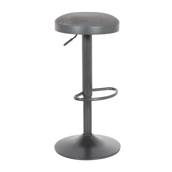 Terni Adjustable Height Swivel Bar Stool, Grey Jumbo Cord