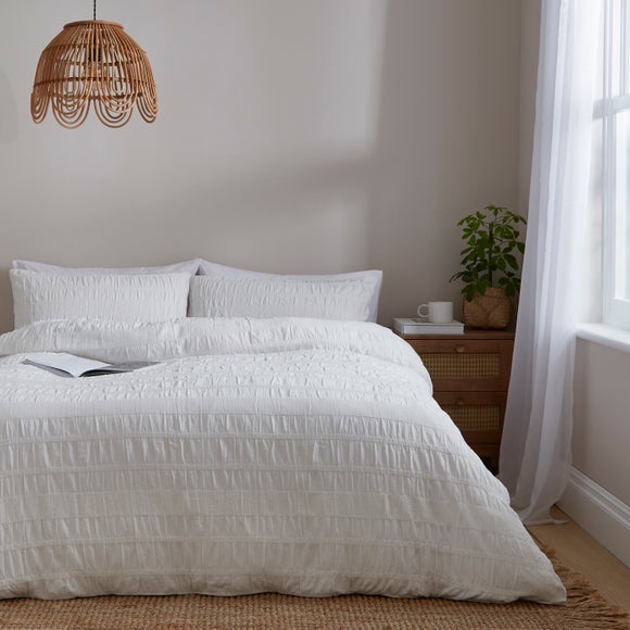 Woven Brixham Seersucker Cotton Duvet Cover & Pillowcase Set - image 1