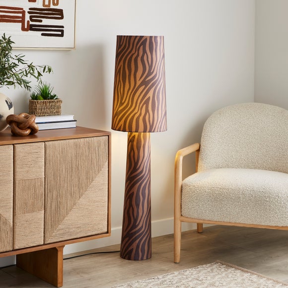 Zebra Tonal Fabric Floor Lamp - image 1