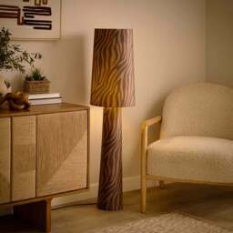 Zebra Tonal Fabric Floor Lamp - thumbnail 2