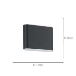 EGLO Grutti 2 Light Colour Changing LED Outdoor Wall Light - thumbnail 3