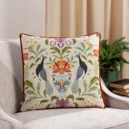 Evans Lichfield Peacock Square Cushion by Dunelm