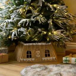 Folding Paper Rope Gingerbread House Tree Skirt - thumbnail 1