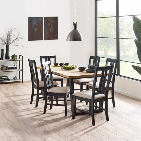Hilton 6 Seater Dining Table with 6 Hilton Dining Chairs - image 1