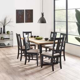 Hilton 6 Seater Dining Table with 6 Hilton Dining Chairs - thumbnail 1