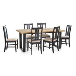 Hilton 6 Seater Dining Table with 6 Hilton Dining Chairs - thumbnail 2