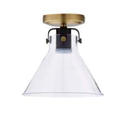 Paulson Antique Brass Bathroom Flush Ceiling Light - thumbnail 5