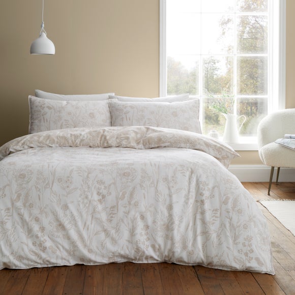 Bianca Floral Toile 100% Brushed Cotton Duvet Cover & Pillowcase Set - image 1
