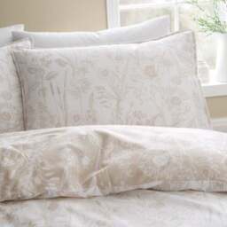 Bianca Floral Toile 100% Brushed Cotton Duvet Cover & Pillowcase Set - thumbnail 2