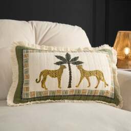 Matelesse Leopard Cotton Rectangle Cushion Cover - thumbnail 1