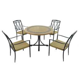 Vermont 4 Seater Dining Set with Ascot Chairs - thumbnail 1