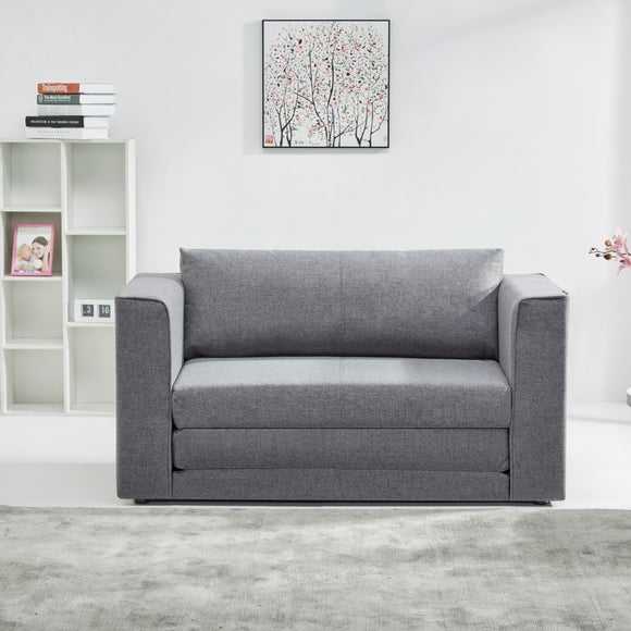 Luna Fabric Grey Compact Double Sofa Bed - image 1