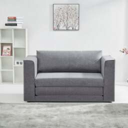 Luna Fabric Grey Compact Double Sofa Bed - thumbnail 1