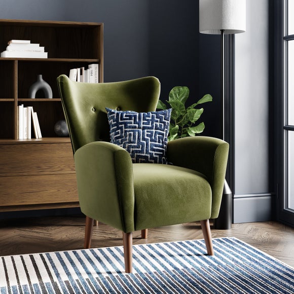 Sven Modern Velvet Wing Chair - image 1
