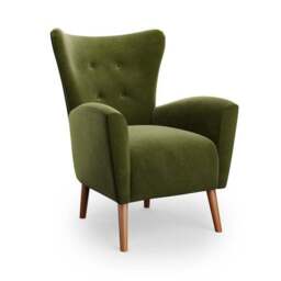Sven Modern Velvet Wing Chair - thumbnail 2