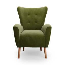 Sven Modern Velvet Wing Chair - thumbnail 3