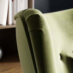 Sven Modern Velvet Wing Chair - thumbnail 4