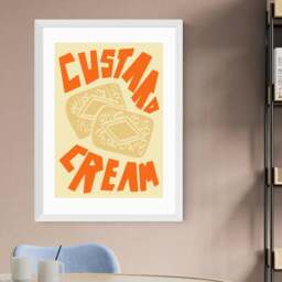 East End Prints Custard Cream Framed Print