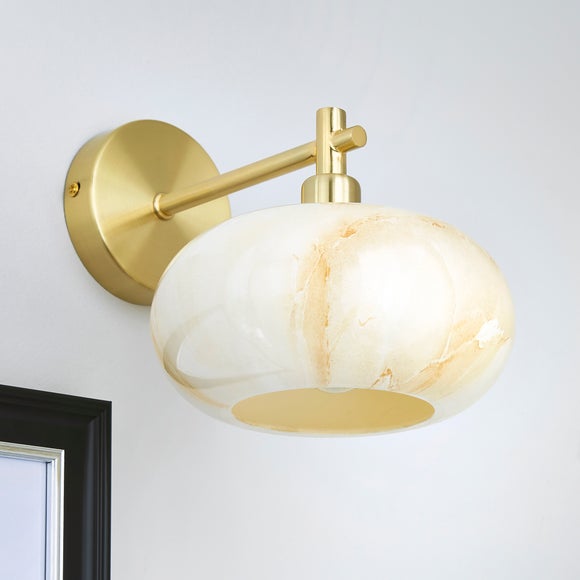 Lacey Alabaster Glass Wall Light - image 1