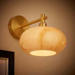 Lacey Alabaster Glass Wall Light - thumbnail 2