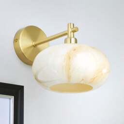 Lacey Alabaster Glass Wall Light - thumbnail 1
