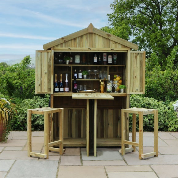 Garden Bar and 2 Stool Set - image 1
