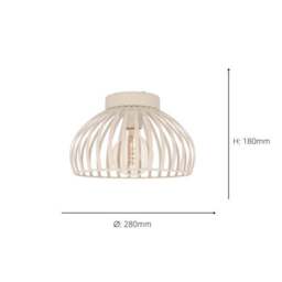 EGLO Mogano Scandi Caged Semi Flush Ceiling Light - thumbnail 4